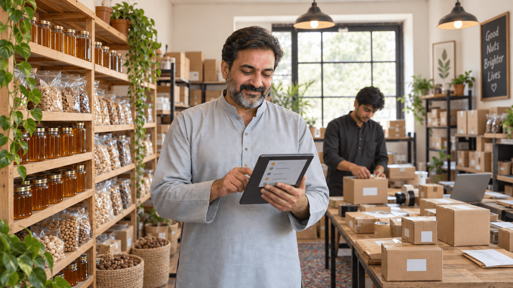 Business owner checking new orders from his WooCommerce store